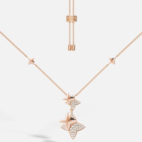 APM Monaco Double Météorites Rose Gold Adjustable Necklace - Picture 1 of 6
